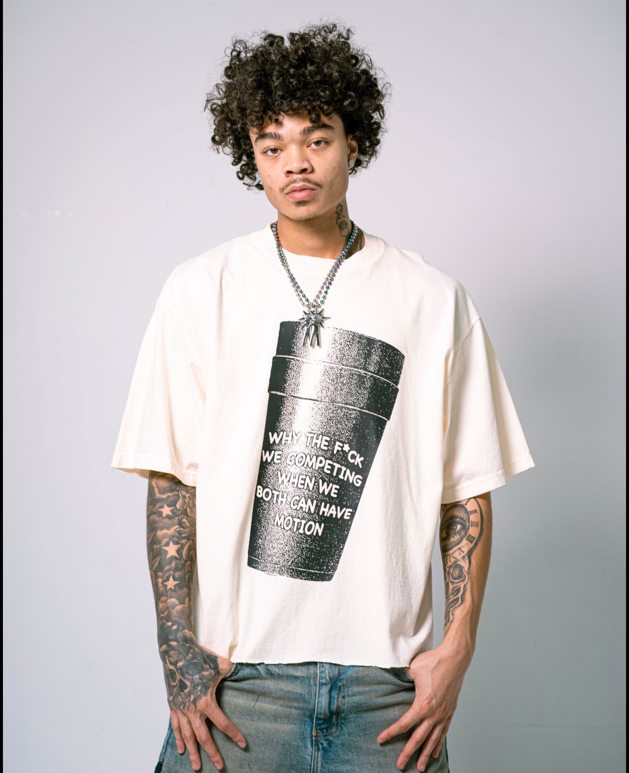 Cup Tee Cream/Black