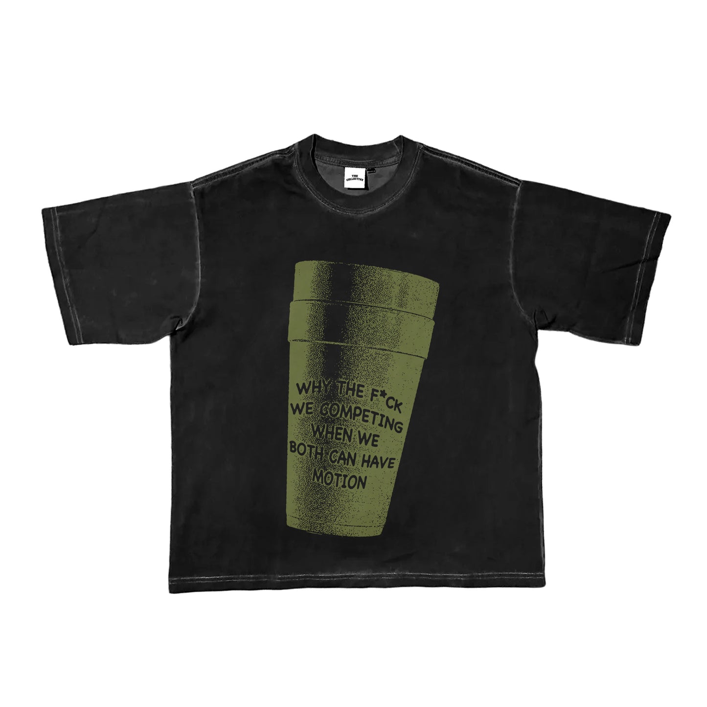 Cup Tee Black/Olive Green