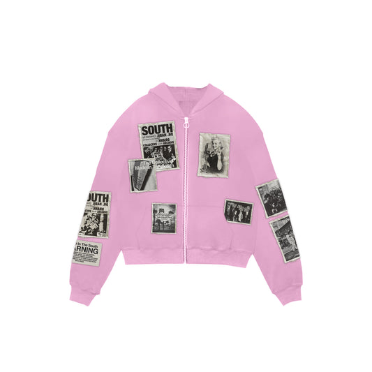 Patch Zip Up Pink