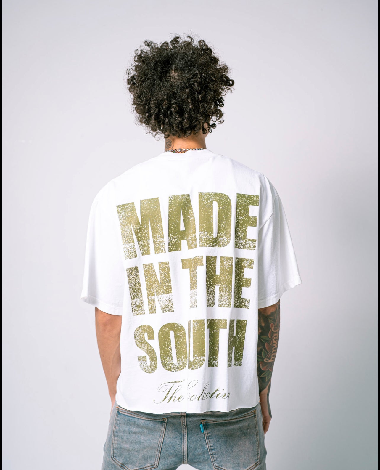 Cup Tee White/Olive Green
