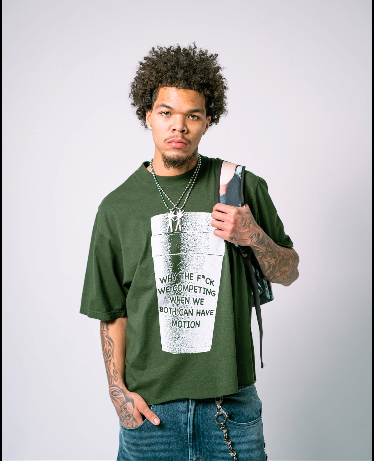 Cup Tee Green/White