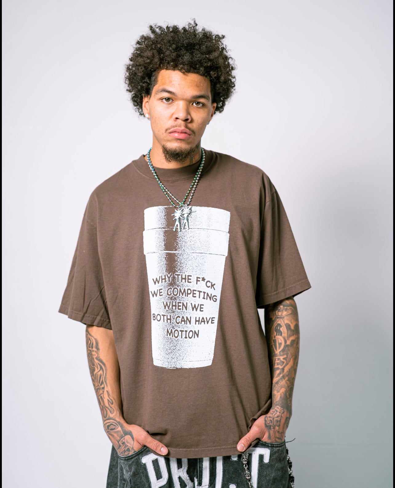 Cup Tee Brown/White