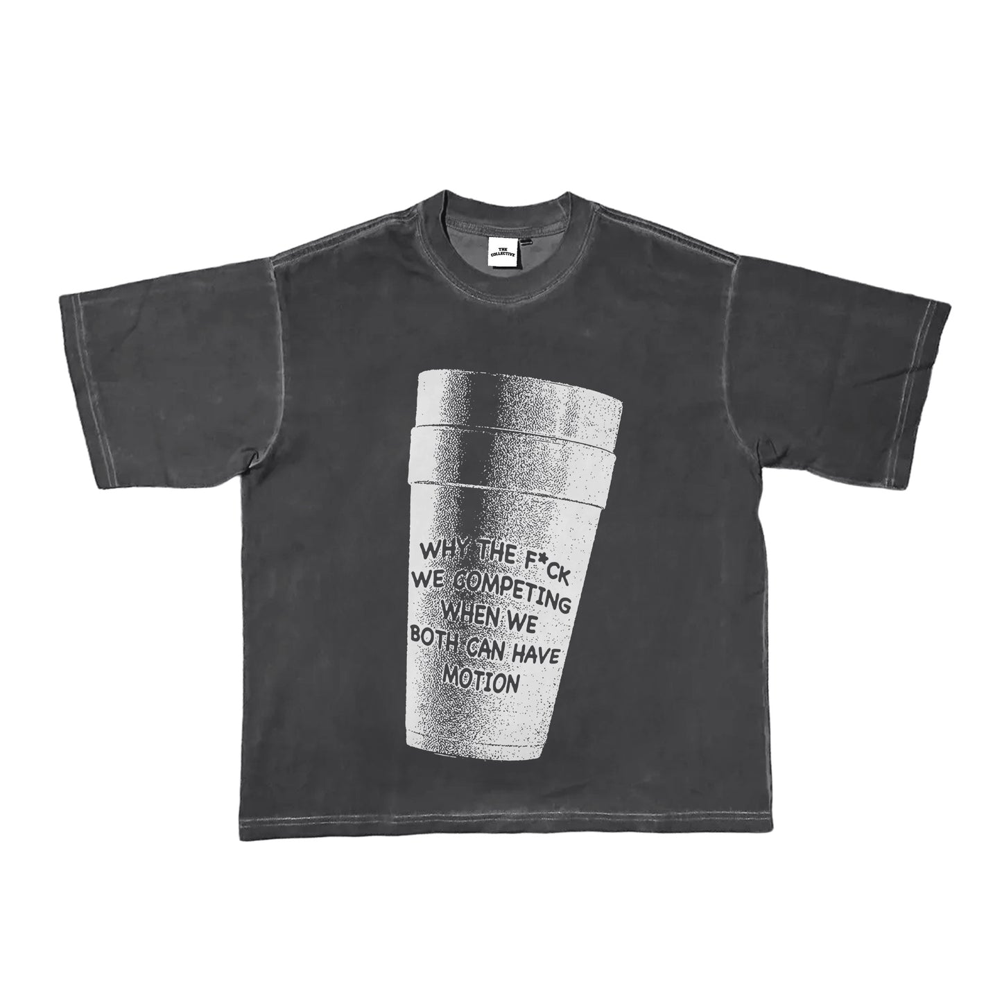 Cup Tee Dark Grey/White