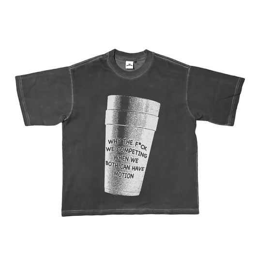 Cup Tee Dark Grey/White