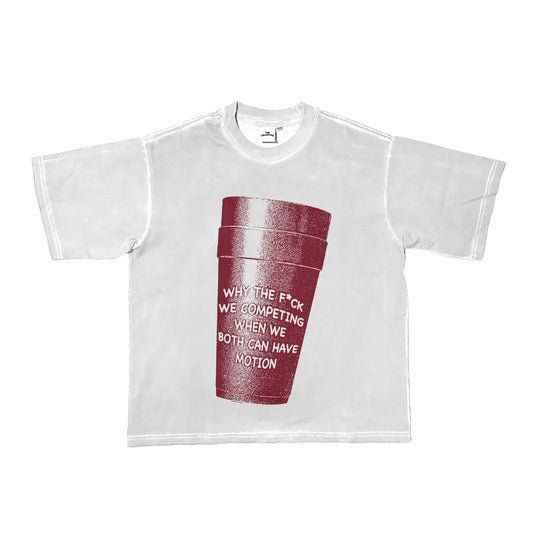 Cup Tee White/Maroon